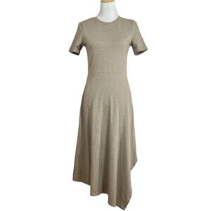 Club Monaco midi asymmetrical hem t-shirt dress in Brown Size Medium